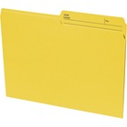 Continental 1/2 Tab Cut Letter Recycled Top Tab File Folder - 8 1/2" x 11" - Yellow - 100% Recycled - 100 / Box