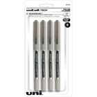 uniball™ Vision Rollerball Pen - 0.7 mm Pen Point Size - Black - Gray Barrel - 4 / Pack