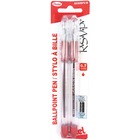 Pentel R.S.V.P. Ballpoint Pen - Fine Pen Point - 0.7 mm Pen Point Size - Refillable - Red - Clear Barrel - 2 / Pack
