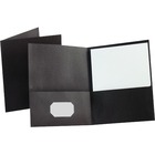 Oxford Letter Recycled Portfolio - 8 1/2" x 11" - 100 Sheet Capacity - 2 Internal Pocket(s) - Black