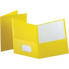 Oxford Letter Recycled Portfolio - 8 1/2" x 11" - 100 Sheet Capacity - 2 Internal Pocket(s) - Yellow