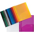 GEO Letter Portfolio - 8 1/2" x 11" - 65 Sheet Capacity - 3 x Prong Fastener(s) - 1 Internal Pocket(s) - Plastic - Assorted