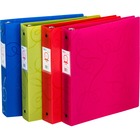 VLB Swirl Binders - 1 1/2" Binder Capacity - 1.50" (38.10 mm) Ring - Internal Pocket(s) - Polypropylene - Assorted - Spine Label