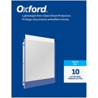 Oxford Sheet Protector - 0" Thickness - For Letter 8 1/2" x 11" Sheet - 3 x Holes - Ring Binder - Top Loading - Clear - Polypropylene - 10 / Pack