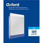 Oxford Sheet Protector - 0" Thickness - For Letter 8 1/2" x 11" Sheet - 3 x Holes - Top Loading - Clear - Polypropylene - 100 / Box