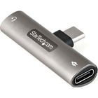 StarTech.com USB C Audio & Charge Adapter, USB-C Audio Adapter with 3.5mm Headset Jack and USB Type-C PD Charging, For USB-C Phone/Tablet - USB C audio and charge adapter w/ 3.5mm TRRS audio and 60W USB-C power delivery 3.0 pass-through - Bus-power - USB C audio adapter/charger to connect headset/headphones while charging USB Type-C device - iPad Pro/Google Pixel 5G/Galaxy S20/21/Note 20