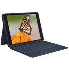 Logitech Rugged Combo 3 Rugged Keyboard/Cover Case (Folio) Apple, Logitech iPad (8th Generation), iPad (7th Generation), iPad (9th Generation) Tablet - Blue - Drop Resistant, Spill Resistant, Wear Resistant, Tear Resistant, Damage Resistant, Scratch Resistant, Pry Resistant, Dirt Resistant - Fabric Body - 7.44" (189 mm) Height x 0.94" (23.80 mm) Width x 10.24" (260 mm) Depth