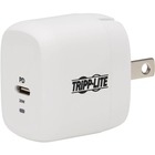 Tripp Lite Compact 1-Port USB-C Wall Charger - GaN Technology, 20W PD 3.0 Charging, White - 20 W - 230 V AC, 120 V AC Input - 5 V DC/3 A, 9 V DC Output - White