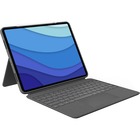 Logitech Combo Touch Keyboard/Cover Case for 12.9" Apple, Logitech iPad Pro (5th Generation) Tablet - Oxford Gray - Scrape Resistant, Bump Resistant, Slip Resistant - Plastic - Woven Fabric Exterior Material - 8.89" (225.81 mm) Height x 0.69" (17.53 mm) Width x 11.24" (285.50 mm) Depth