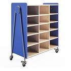 Safco Whiffle Typical Triple Rolling Storage Cart - 12 Shelf - 244.94 kg Capacity - 4 Casters - 3" (76.20 mm) Caster Size - Laminate, Particleboard, Polyvinyl Chloride (PVC), Metal, Thermofused Laminate (TFL) - x 43.3" Width x 19.8" Depth x 48" Height - Steel Frame - Spectrum Blue - 1 Each
