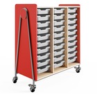Safco Whiffle Typical Triple Rolling Storage Cart - 149.69 kg Capacity - 4 Casters - 3" (76.20 mm) Caster Size - Laminate, Particleboard, Polyvinyl Chloride (PVC), Metal, Thermofused Laminate (TFL) - x 43.3" Width x 19.8" Depth x 48" Height - Steel Frame - Red - 1 Carton