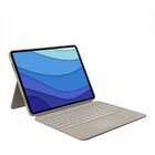 Logitech Combo Touch Keyboard/Cover Case (Folio) for 12.9" Apple, Logitech iPad Pro (5th Generation) Tablet - Sand - Scrape Resistant, Bump Resistant, Slip Resistant - Woven Fabric, Plastic Body - 8.89" (225.81 mm) Height x 0.69" (17.53 mm) Width x 11.24" (285.50 mm) Depth