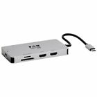 Tripp Lite U442-DOCK8G-GG Docking Station - for TV/Monitor/Projector/Notebook/Smartphone/Tablet/Desktop PC - 100 W - USB Type C - 2 Displays Supported - 4K - 3840 x 2160, 1920 x 1080 - 3 x USB Type-A Ports - USB Type-A - USB Type-C - Network (RJ-45) - 2 x HDMI Ports - HDMI - Wired - Gigabit Ethernet - Windows, macOS