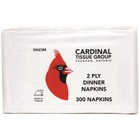 Cardinal Tissue Group Dinner Napkin - 2 Ply | 1/8 - 2 Ply - 1/8 Fold - 15.5" x 16" - White - Paper - For Dinner - 300 / Pack