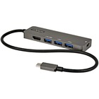 StarTech.com USB C Multiport Adapter, USB-C to HDMI 4K 60Hz (HDR10), 100W PD Pass-Through, 4xUSB 3.0, USB Type-C Mini Dock, 12" Long Cable - for Notebook/Tablet/Workstation/Monitor - 100 W - USB Type C - 1 Displays Supported - 4K - 3840 x 2160 - 3 x USB T