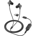 Logitech Zone Wired Earbuds - Stereo - Mini-phone (3.5mm), USB Type A, USB Type C - Wired - 16 Ohm - 20 Hz - 16 kHz - Earbud - Binaural - In-ear - 4.8 ft Cable - Noise Cancelling, Omni-directional, MEMS Technology Microphone - Graphite