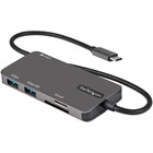 StarTech.com USB C Multiport Adapter, USB-C to 4K HDMI, 100W PD Pass-through, SD/MicroSD, 3xUSB 3.0, USB Type-C Mini Dock, 12" Long Cable - USB-C multiport adapter (5Gbps USB 3.1 Gen 1) - 4K 30Hz HDMI/2x USB-A/1x USB-C/MicroSD + SD Card Reader - USB C mini dock with 12in Long cable - Bus powered or USB Type-C power adapter (up to 100W Power Delivery Passthrough Charging) - OS independent