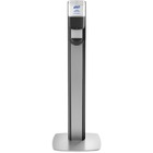 PURELL® MESSENGER ES8 Silver Panel Floor Stand with Dispenser - Floor Stand - Graphite, Silver