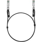 TP-Link 1 Meter 10G SFP+ Direct Attach Cable - 3.3 ft Twinaxial Network Cable for Network Device - First End: 1 x SFP+ Network - Second End: 1 x SFP+ Network - 10 Gbit/s - Black