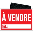 Identity Group HEADLINE Sign Kits  Vendre 8" x 12" French White on Red -  Vendre Print/Message - 12" (304.80 mm) Width x 8" (203.20 mm) Height - Rectangular Shape - Adhesive Backing, Durable, Sturdy, Flexible - Plastic, Styrene - White on Red