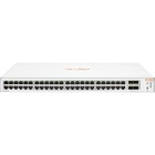 Aruba Instant On 1830 48G 4SFP Switch - 48 Ports - Manageable - Gigabit Ethernet - 10/100/1000Base-T, 100/1000Base-X - 2 Layer Supported - Modular - 4 SFP Slots - 40.20 W Power Consumption - Twisted Pair, Optical Fiber - Rack-mountable, Cabinet Mount, Table Top, Wall Mountable, Under Table - Lifetime Limited Warranty