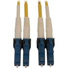 Tripp Lite N370X-01M Fiber Optic Duplex Network Cable - 3.3 ft Fiber Optic Network Cable for Network Device, Switch, Patch Panel - First End: 2 x LC/UPC Network - Male - Second End: 2 x LC/UPC Network - Male - 400 Gbit/s - LSZH, OFNR - 9/125 µm