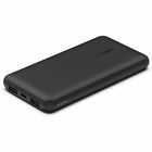 Belkin BOOST↑CHARGE Power Bank - For iPhone, AirPod, Smartphone, iPad - Lithium Ion (Li-Ion) - 10000 mAh - 3 x - Black