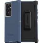 OtterBox Defender Rugged Carrying Case (Holster) Samsung Galaxy S22 Ultra Smartphone - Fort Blue - Dust Resistant Port, Lint Resistant Port, Dirt Resistant Port, Scrape Resistant, Dirt Resistant, Bump Resistant, Drop Resistant - Plastic Body - Holster - 7.10" (180.34 mm) Height x 3.87" (98.30 mm) Width x 1.37" (34.80 mm) Depth - Retail