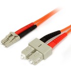 StarTech.com 1m Fiber Optic Cable - Multimode Duplex 62.5/125 - LSZH - LC/SC - OM1 - LC to SC Fiber Patch Cable - Connect fiber network devices for high-speed transfers with LSZH rated cable - 1m LC/SC Fiber Optic Cable - 1 m LC to SC Fiber Patch Cable - 