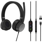 Lenovo Go Wired ANC Headset (Thunder Black) - Stereo - USB Type C, USB Type A - Wired - 32 Ohm - 20 Hz - 20 kHz - Over-the-head - Binaural - Ear-cup - 6.6 ft Cable - Noise Cancelling Microphone - Noise Canceling - Thunder Black