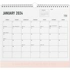 Letts Letts Monthly Wall Calendar - Monthly - 12 Month - January 2024 - December 2024 - 1 Day, 1 Month Single Page Layout - Wire Bound - Rose, White - Polyester - 11.8" Height x 10.6" Width - Eyelet, Notes Area - 1 Each
