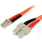StarTech.com 2m Fiber Optic Cable - Multimode Duplex 62.5/125 - LSZH - LC/SC - OM1 - LC to SC Fiber Patch Cable - LC Male Network - SC Male Network - 2ft - Orange