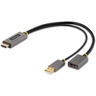 StarTech.com 1ft (30cm) HDMI to DisplayPort Adapter, 4K 60Hz HDR HDMI Source to DP Monitor, USB Bus Powered, HDMI 2.0 to DisplayPort 1.2 - 1ft HDMI to DisplayPort Adapter converts and boosts any HDMI 2.0 source to a DP 1.2 output; Supports up to 3840x2160 60Hz HDR, HDCP 2.2, 2ch audio, Ultrawide resolutions; HDMI 2.0 to DP Converter features a 1ft USB-A power cable; OS Independent