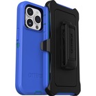 OtterBox Defender Rugged Carrying Case (Holster) Apple iPhone 14 Pro Smartphone - Rain Check (Blue) - Wear Resistant, Drop Resistant, Tear Resistant, Scrape Resistant, Dirt Resistant, Bump Resistant - Plastic Body - Belt Clip - 6.33" (160.78 mm) Height x 3.52" (89.41 mm) Width x 1.31" (33.27 mm) Depth - Retail