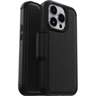 OtterBox Strada Carrying Case (Folio) Apple iPhone 14 Pro Card, Cash, Smartphone - Shadow Black - Drop Resistant - Polycarbonate, Metal, Genuine Leather Body - Holder - 6.01" (152.65 mm) Height x 3.03" (76.96 mm) Width x 0.50" (12.70 mm) Depth - Retail