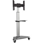 Tripp Lite DMCS3770SG75 Premier Rolling TV Cart - 79.38 kg Capacity - 3" (76.20 mm) Caster Size - Glass, Steel - 31.5" Width x 19" Depth x 84.6" Height - Aluminum Frame - Black, Silver