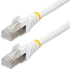 StarTech.com 6ft CAT6a Ethernet Cable, White Low Smoke Zero Halogen (LSZH) 10 GbE 100W PoE S/FTP Snagless RJ-45 Network Patch Cord - 6ft White Low Smoke Zero Halogen (LSZH) Shielded CAT6A Ethernet Cable - 10GbE Multi Gigabit 1/2.5/5/10Gbps - 100W PoE++ - 27 AWG 100% Copper Stranded Wire - Snagless 4 pair S/FTP RJ45 Network Patch Cord, ETL Verified, ANSI/TIA-568.2-D Category 6A