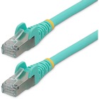 StarTech.com 15ft CAT6a Ethernet Cable, Aqua Low Smoke Zero Halogen (LSZH) 10 GbE 100W PoE S/FTP Snagless RJ-45 Network Patch Cord - 15ft Aqua Low Smoke Zero Halogen (LSZH) Shielded CAT6A Ethernet Cable - 10GbE Multi Gigabit 1/2.5/5/10Gbps - 100W PoE++ - 27 AWG 100% Copper Stranded Wire - Snagless 4 pair S/FTP RJ45 Network Patch Cord, ETL Verified, ANSI/TIA-568.2-D Category 6A