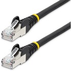 StarTech.com 7ft CAT6a Ethernet Cable, Black Low Smoke Zero Halogen (LSZH) 10 GbE 100W PoE S/FTP Snagless RJ-45 Network Patch Cord - 7ft Black Low Smoke Zero Halogen (LSZH) Shielded CAT6A Ethernet Cable - 10GbE Multi Gigabit 1/2.5/5/10Gbps - 100W PoE++ - 27 AWG 100% Copper Stranded Wire - Snagless 4 pair S/FTP RJ45 Network Patch Cord, ETL Verified, ANSI/TIA-568.2-D Category 6A