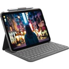 Logitech Slim Folio Carrying Case for 10.9" Apple, Logitech iPad (10th Generation) Tablet - Oxford Gray - Bump Resistant, Scratch Resistant, Scrape Resistant, Water Resistant - Fabric, Plastic Body - 7.35" (186.70 mm) Height x 9.96" (253 mm) Width x 0.79" (20 mm) Depth