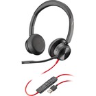 Poly Blackwire 8225-M Microsoft Teams Certified USB-A Headset - Stereo - Mini-phone (3.5mm), USB Type A - Wired - 32 Ohm - Over-the-head - Binaural - Supra-aural - 7.2 ft Cable - Omni-directional, Noise Cancelling Microphone - Noise Canceling - Black