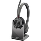 Poly VOYAGER 4320-M Microsoft Teams Certified Headset With Charge Stand - Stereo - USB Type A - Wired/Wireless - Bluetooth - 20 Hz - 20 kHz - On-ear - Binaural - Ear-cup - 4.9 ft Cable - MEMS Technology Microphone - Noise Canceling - Black