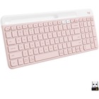 Logitech K585 Slim Multi-Device Wireless Keyboard - Wireless Connectivity - Bluetooth/RF - 2.40 GHz - Notebook, Smartphone - PC, Mac - AAA Battery Size Supported - Rose