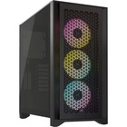 Corsair iCUE Computer Case - Mid-tower - Black - Tempered Glass, Steel, Plastic - 4 x Bay - 3 x 4.72" (120 mm) x Fan(s) Installed - ATX Motherboard Supported - 8 x Fan(s) Supported - 2 x Internal 3.5" Bay - 2 x Internal 2.5" Bay - 9x Slot(s) - 2 x USB(s) - 1 x Audio In - 1 x Audio Out - Liquid Cooler