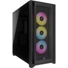 Corsair iCUE Computer Case - Mid-tower - Black - Tempered Glass, Steel, Plastic - 6 x Bay - 3 x 4.72" (120 mm) x Fan(s) Installed - ATX Motherboard Supported - 12 x Fan(s) Supported - 2 x Internal 3.5" Bay - 4 x Internal 2.5" Bay - 9x Slot(s) - 3 x USB(s) - 1 x Audio In - 1 x Audio Out - Liquid Cooler