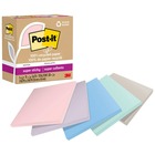 Post-it® Recycled Super Sticky Notes - 70 - 3" x 3" - Square - 70 Sheets per Pad - Wanderlust Pastels - Adhesive - 5 / Pack