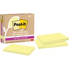 Post-it® Recycled Super Sticky Notes - 90 - 3" x 5" - Rectangle - 90 Sheets per Pad - Canary Yellow - Adhesive - 5 / Pack