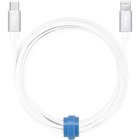 Blu Element Braided Charge/Sync USB-C to Lightning 10ft White - 10 ft Lightning/USB-C Data Transfer Cable for Car Charger, Wall Charger, USB Device - First End: 1 x Lightning - Male - Second End: 1 x USB 2.0 Type C - Male - White