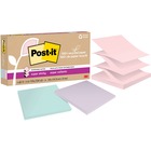 Post-it® Super Sticky Adhesive Note - 3" x 3" - Square - 70 Sheets per Pad - Wanderlust Pastels - Repositionable, Recyclable, Pop-up - 6 / Pack - Recycled