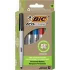 ecolutions Permanent Marker - Bullet Marker Point Style - Black, Blue, Red, Green - 12 / Pack